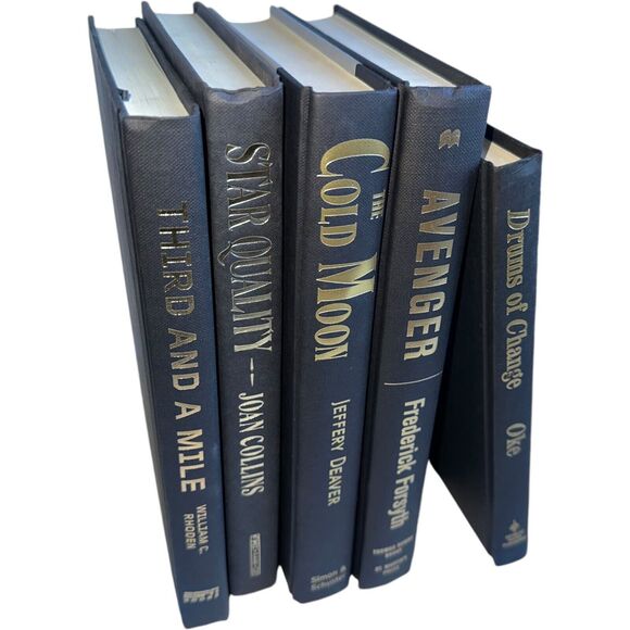 Decor Books Lot of 5 Black w/Gold Text  Hardcover Staging Set Rental Home Decor - Picture 11 of 14